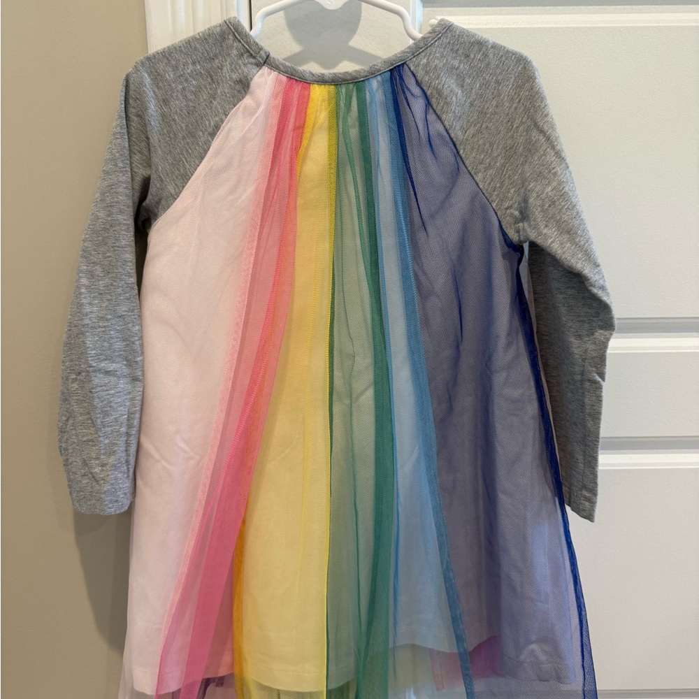 Hanna Andersson Dress with Rainbow Tulle